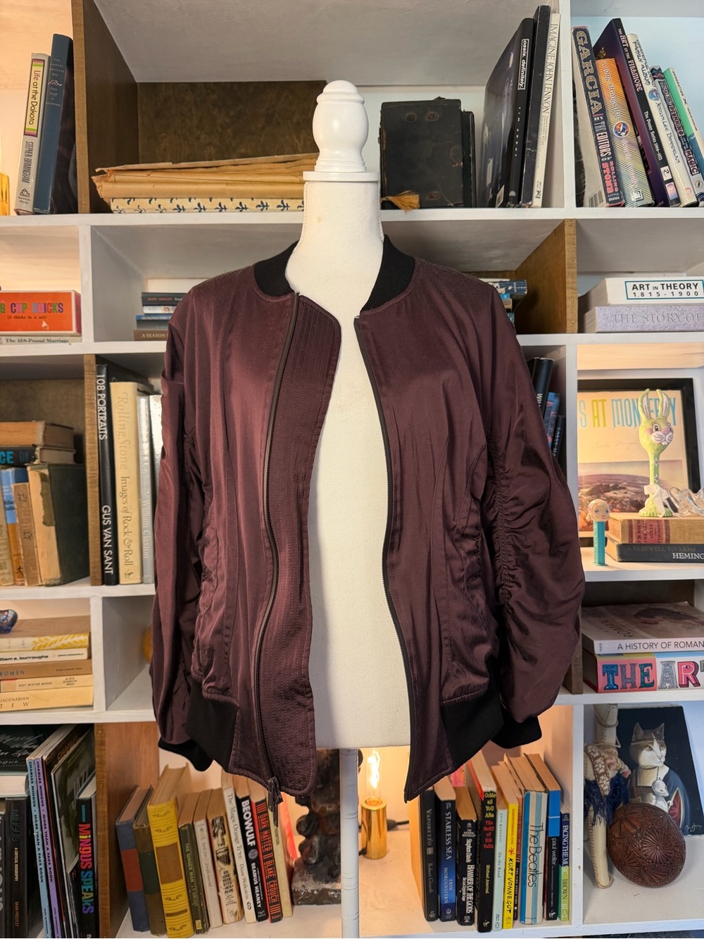 Women's Bomber Jacket - Wine